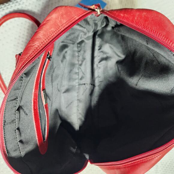 ANTONIO SCEPI RED LEATHER SHOULDER BAG - Picture 10 of 13